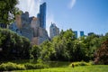 Woman Sitting in Front of Buildings Fringing Central Park Ã¢â¬â Summer in Manhattan